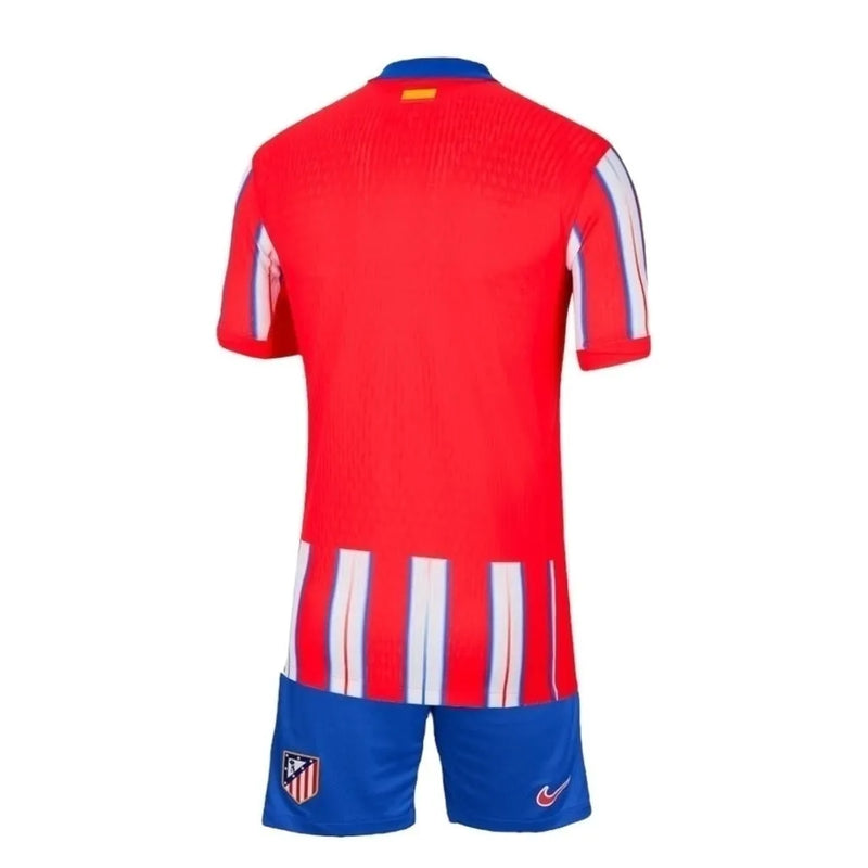 Kit Infantil Atlético de Madrid I 24/25 - Nike - Vermelho e azul com detalhes em branco