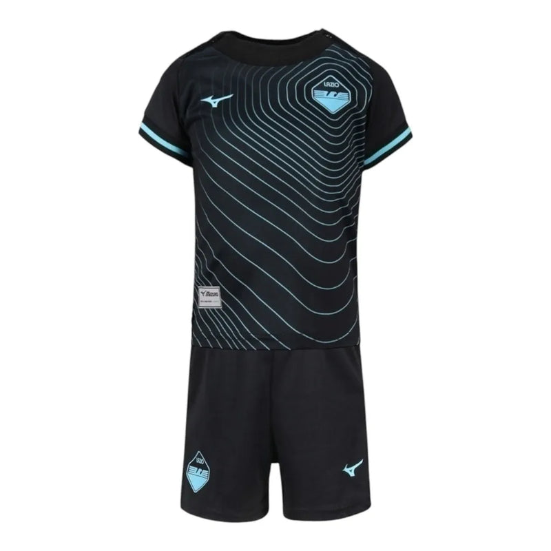 Kit Infantil Lazio III 24/25 - Mizuno - Preto com detalhes em azul