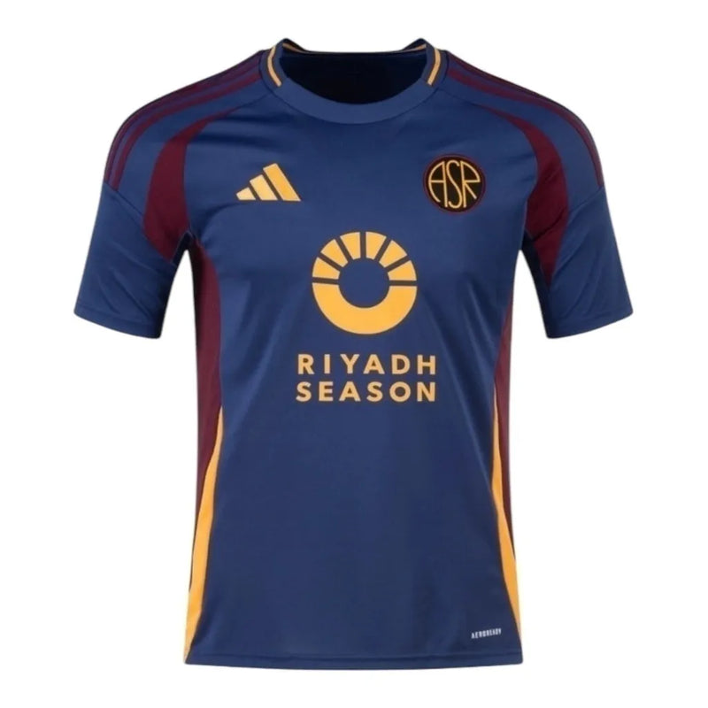 Camisa Roma III 24/25 - Torcedor Adidas Masculina - Azul com detalhes em vermelho e amarelo