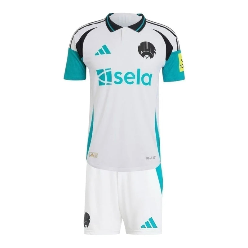 Kit Infantil Newcastle III 24/25 - Adidas - Branco com detalhes em preto e verde