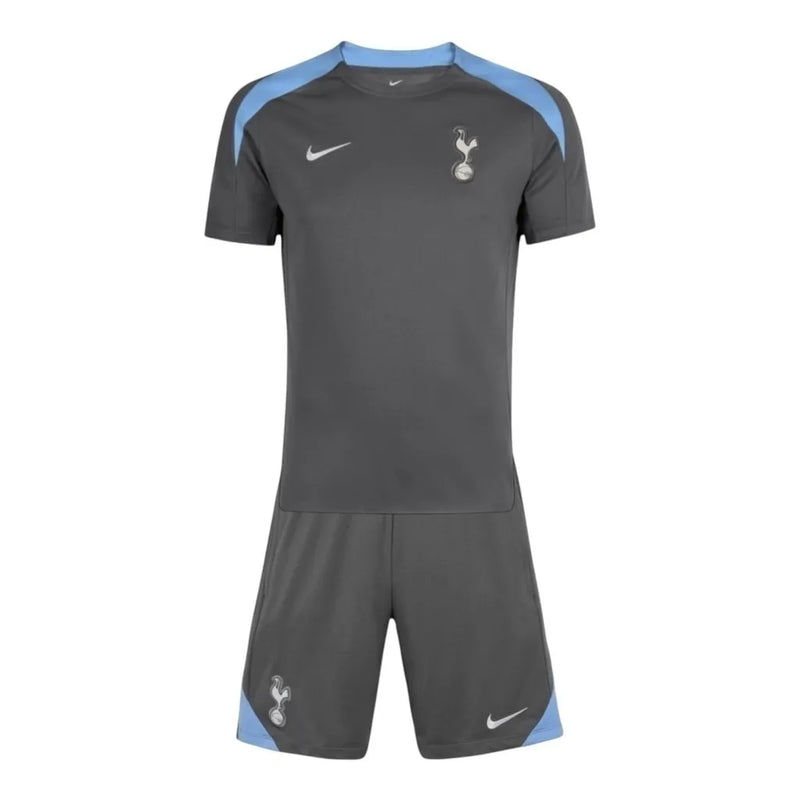 Kit Infantil Tottenham Treino 24/25 - Nike - Cinza com detalhes em azul