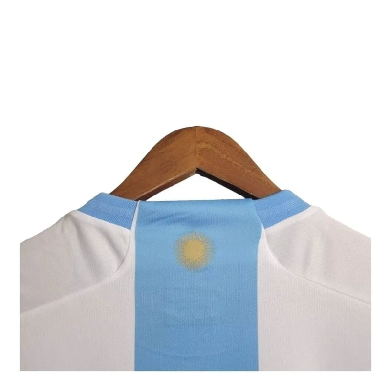 Camisa Seleção da Argentina I 24/25 - Torcedor Adidas Masculina - Azul e branca com detalhes em dourado