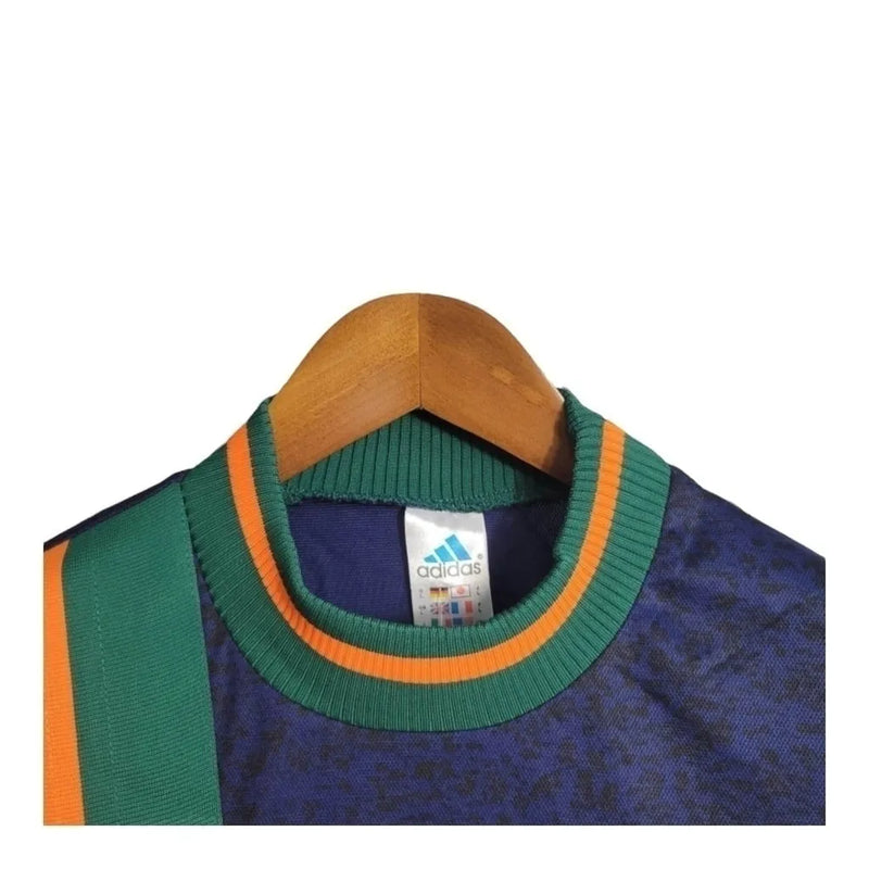 Camisa Newcastle United II Retrô 97/98- Adidas Masculina - Azul com detalhes em verde e laranja