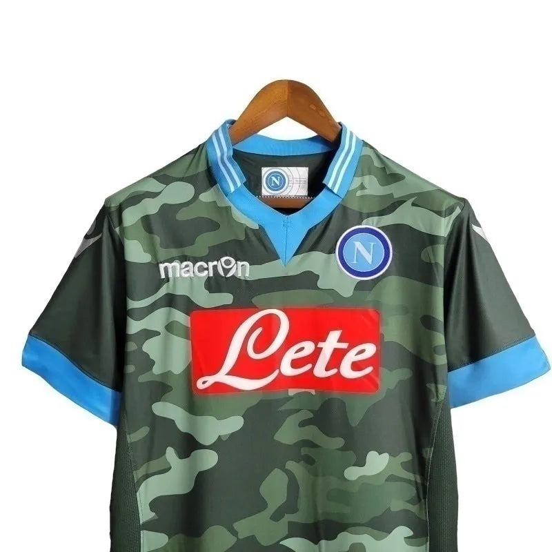 Camisa Retrô Napoli I 2013/2014 - Macron Masculina - Verde com detalhes em azul