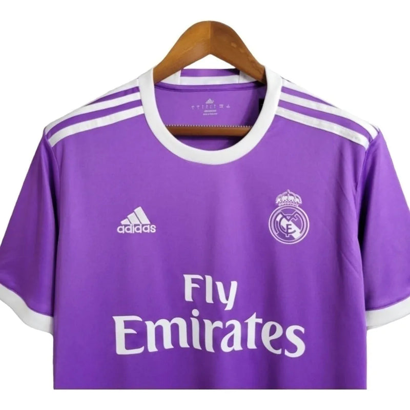 Camisa Retrô Real Madrid II 17/18 - Masculina Adidas - Roxa com detalhes em branco