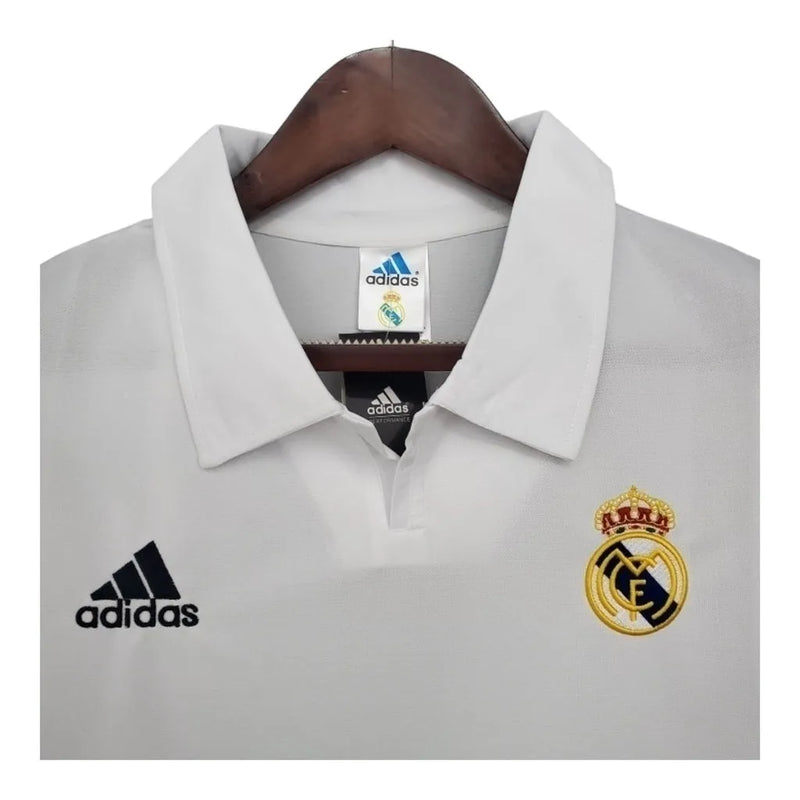 Camisa Retrô Champions League Real Madrid I 02/03 - Masculina Adidas - Branca