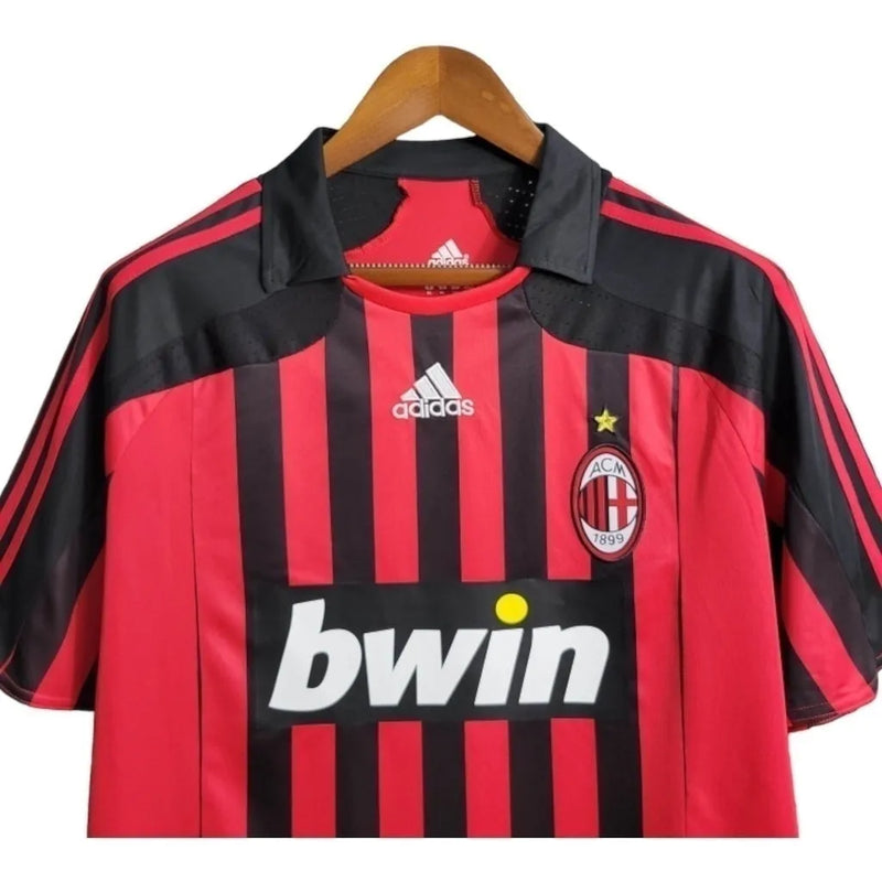 Camisa Retrô AC Milan I 2007/2008 - Masculina Adidas - Vermelha e preta