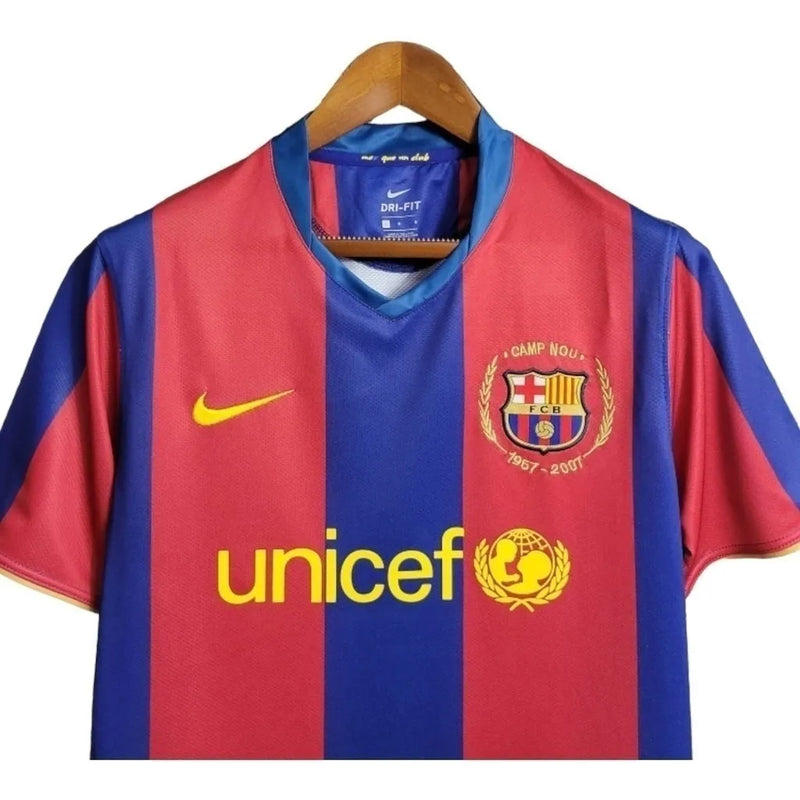 Camisa Retrô Barcelona I 07/08 - Masculina Nike - Vermelha e azul