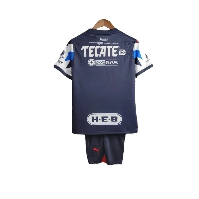 Kit infantil Monterrey do México 23/24 - Azul com detalhes em branco