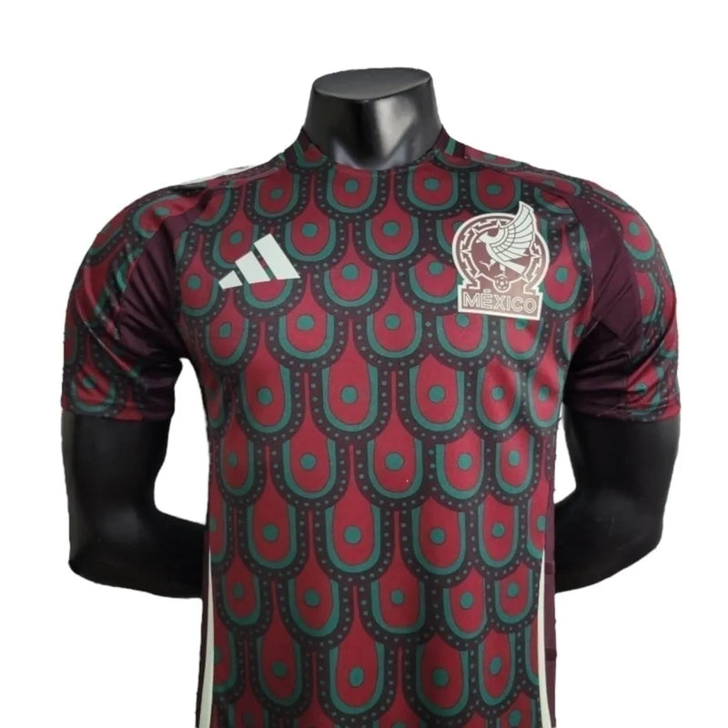 Camisa Seleção do México I 24/25 - Jogador Adidas Masculina - Vinho com detalhes em vermelho e verde