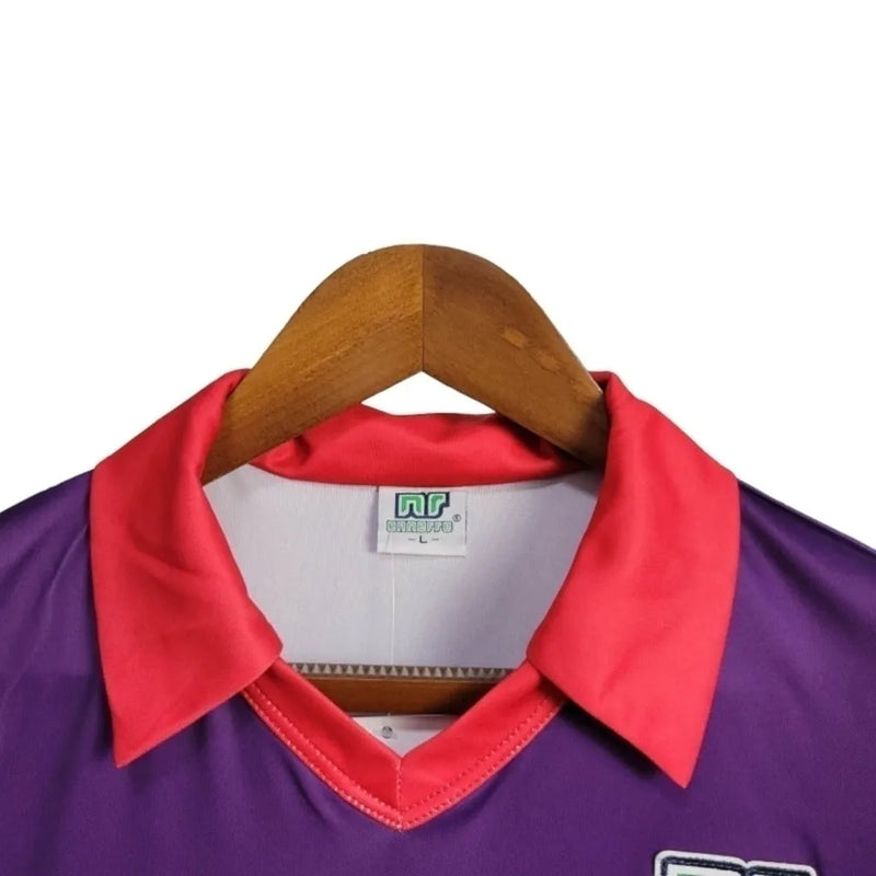 Camisa Retrô Fiorentina I 1984/1985 - Masculina Ennere - Roxa com detalhes em branco e vermelho