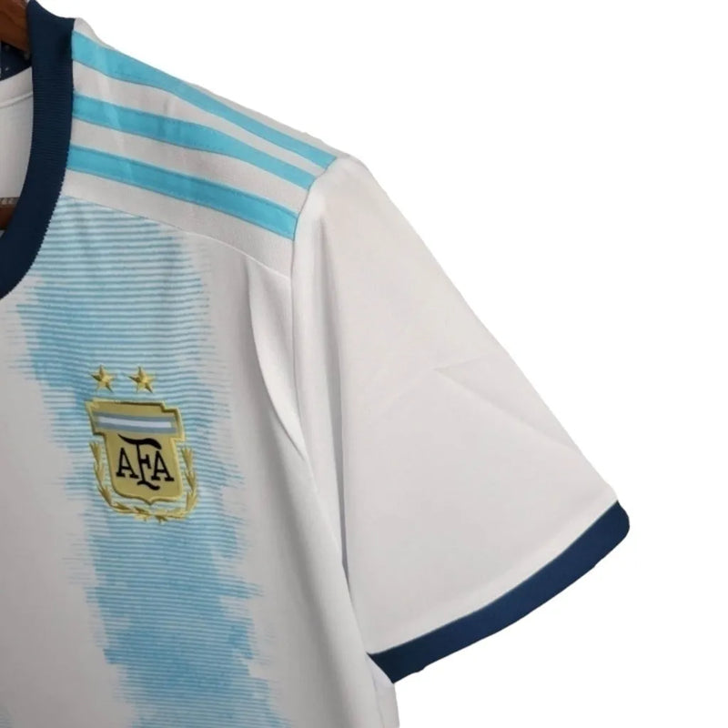 Camisa Retrô Seleção da Argentina I 2019 - Adidas Masculina - Branca com detalhes em azul