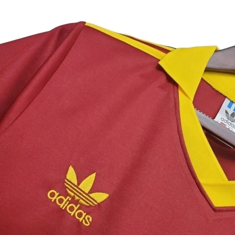 Camisa Retrô Barcelona I 1991/1992 - Adidas Masculina - Vermelha com detalhes em amarelo