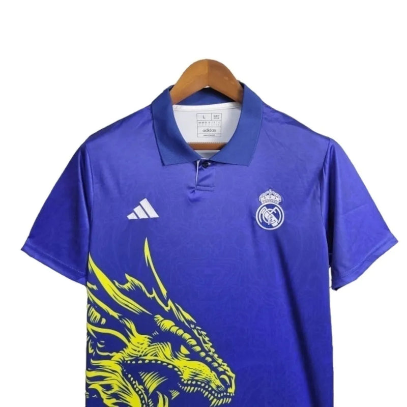 Camisa Japão Edição especial 24/25 - Torcedor Adidas Masculina - Azul com desenho de Dragão em amarelo