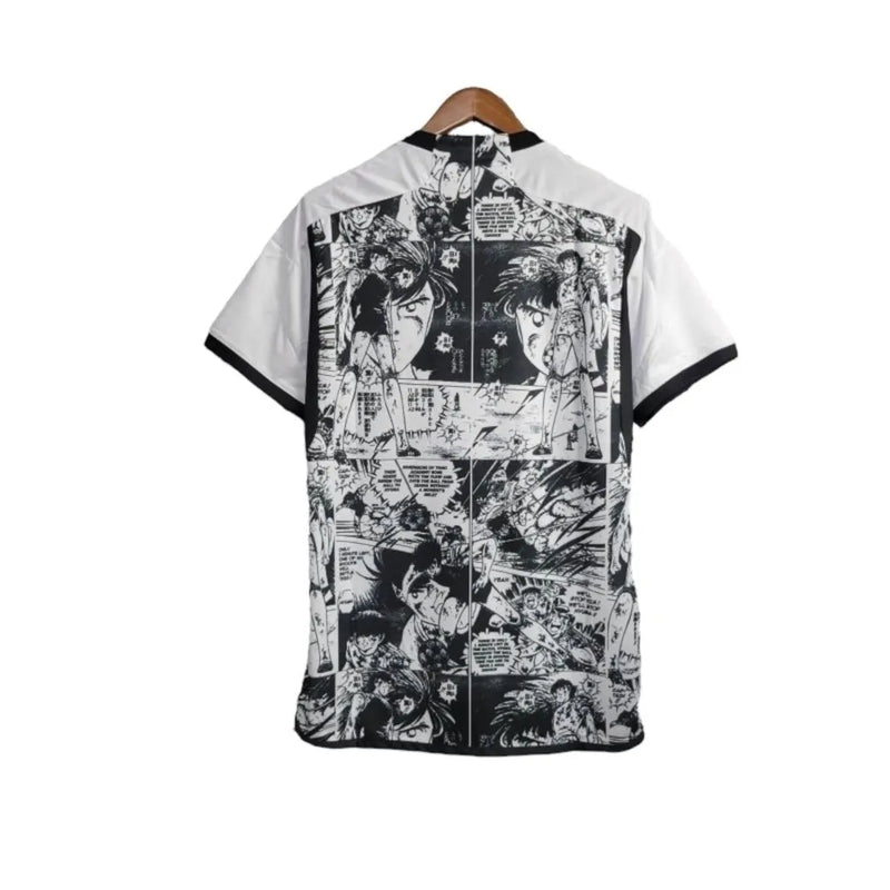 Camisa Japão Edição especial 24/25 - Torcedor Adidas Masculina - Branca com desenhos de Anime em preto