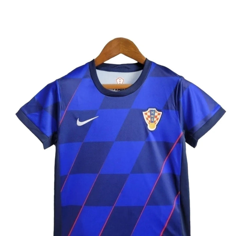 Kit Infantil Seleção da Croácia II 24/25 - Nike - Azul com detalhes em vermelho