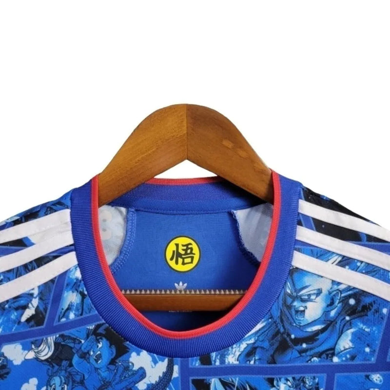 Camisa Japão Edição especial Dragon Ball 24/25 - Torcedor Adidas Masculina - Azul com desenhos do Dragon Ball