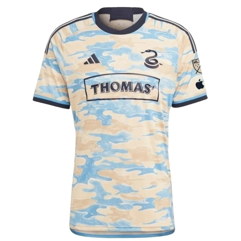 Camisa Philadelphia Union II 24/25 - Torcedor Adidas Masculina - Bege com detalhes em azul