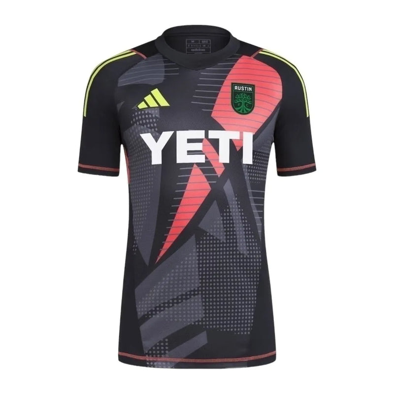 Camisa Austin Goleiro 24/25 - Torcedor Adidas Masculina - Preta com detalhes em vermelho