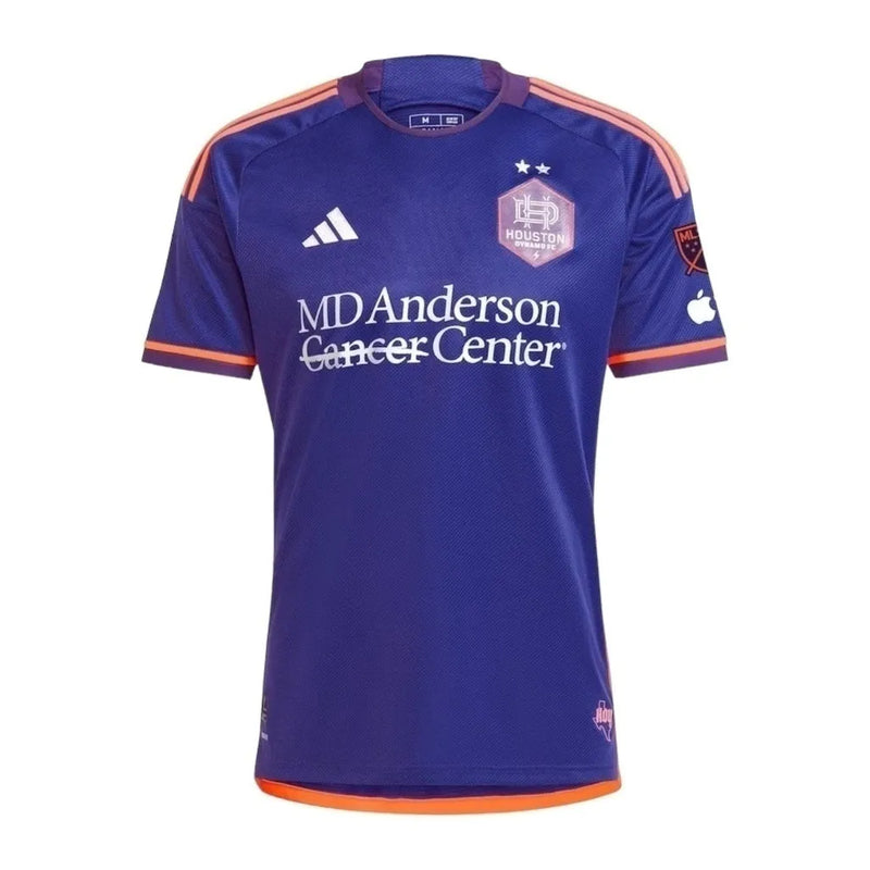 Camisa Houston Dynamo II 24/25 - Torcedor Adidas Masculina - Azul com detalhes em laranja