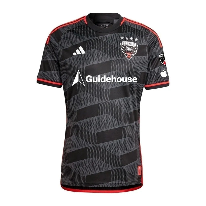 Camisa DC United I 24/25 - Torcedor Adidas Masculina - Preta com detalhes em vermelho e cinza