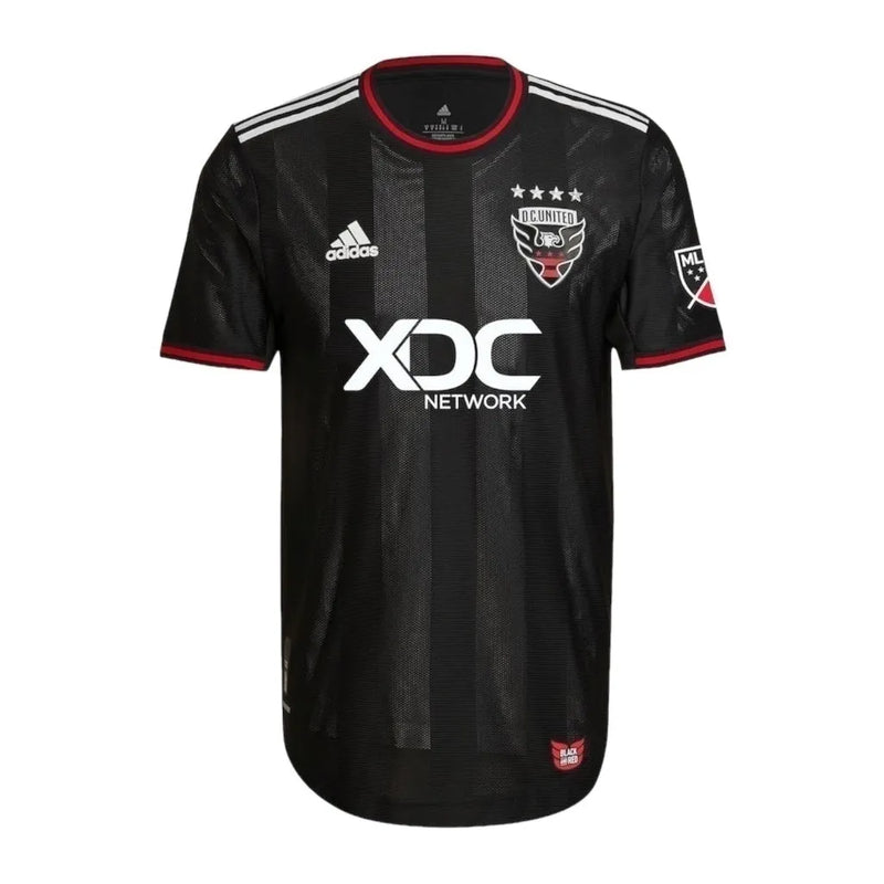 Camisa DC United I 23/24 - Torcedor Adidas Masculina - Preta com detalhes em vermelho e branco e cinza