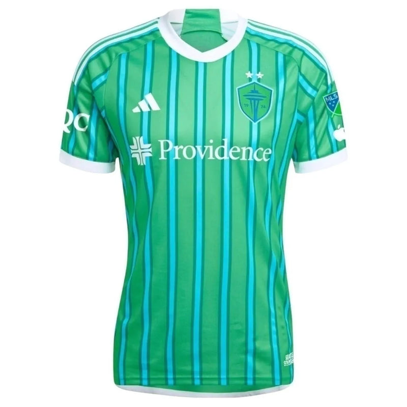 Camisa Seattle Sounders I 24/25 - Torcedor Adidas Masculina - Verde com detalhes em branco