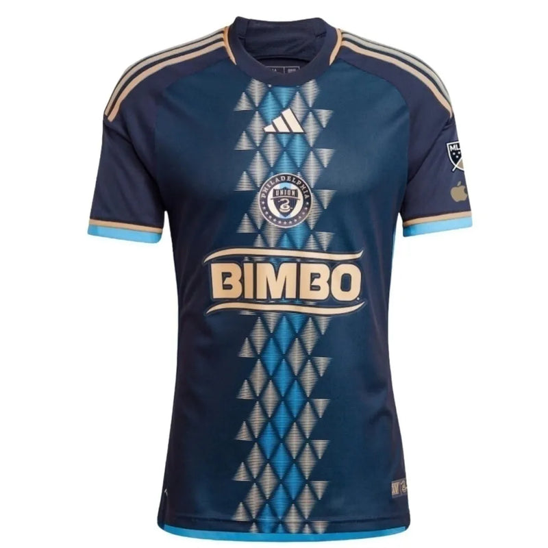 Camisa Philadelphia Union I 24/25 - Torcedor Adidas Masculina - Azul com detalhes em dourado