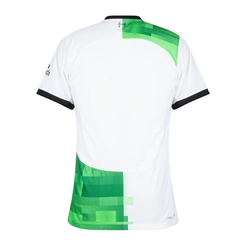 Camisa Liverpool II 23/24 - Torcedor Nike Masculina - Branca com detalhes em verde e preto