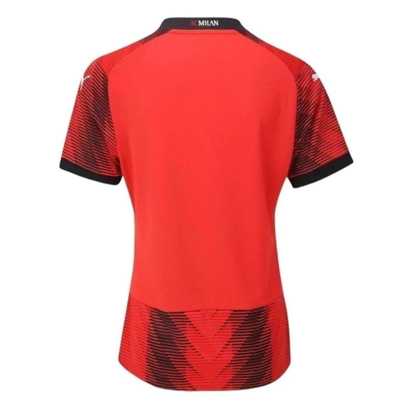 Camisa AC Milan I 23/24 - Torcedor Puma Feminina - Vermelha e preta