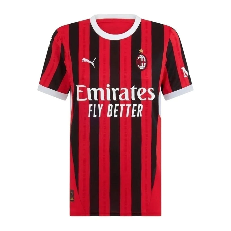 Camisa AC Milan I 24/25 - Torcedor Puma Feminina - Vermelha e preta