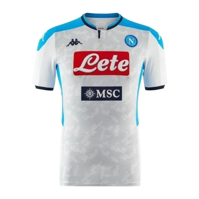 Camisa Retrô Napoli III 2019/20 - Masculina Kappa - Branca com detalhes em azul