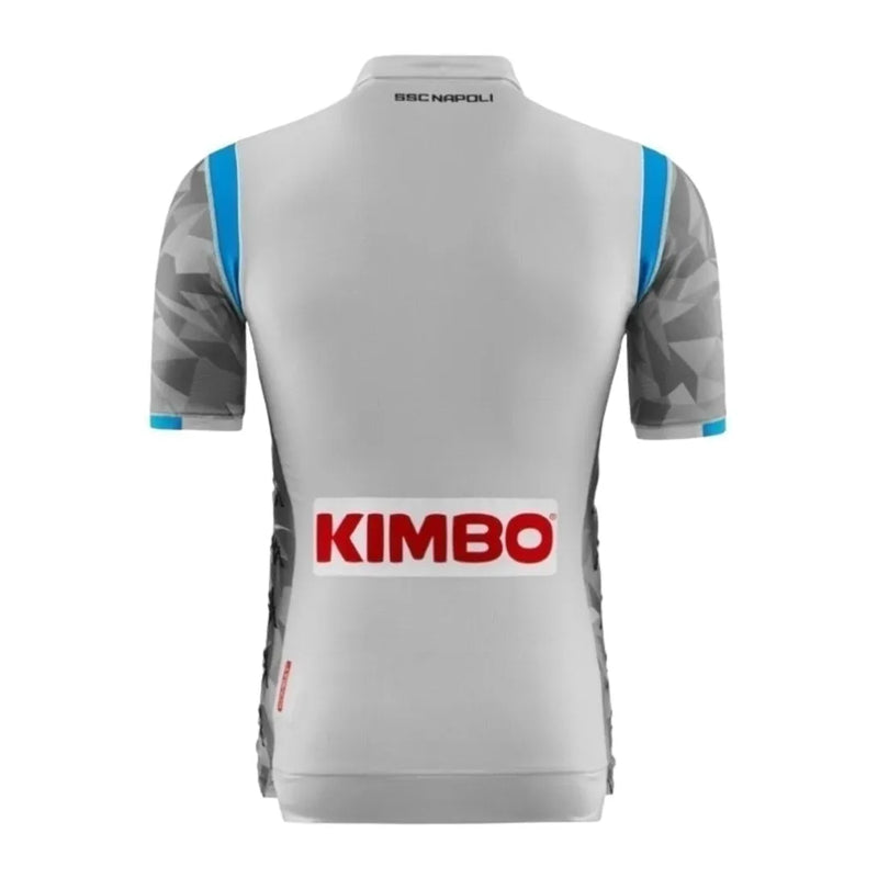 Camisa Retrô Napoli III 2019/20 - Masculina Kappa - Cinza com detalhes em azul