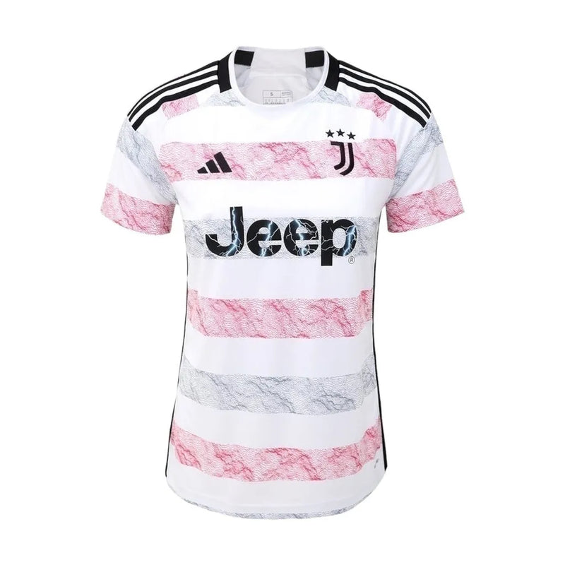 Camisa Juventus II 23/24 - Torcedor Adidas Feminina - Branca com detalhes em rosa