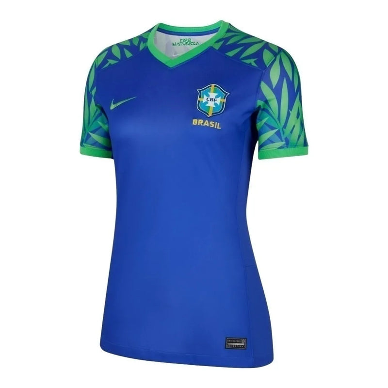 Camisa Seleção Brasileira II 23/24 - Torcedor Nike Feminina - Azul com detalhes em verde