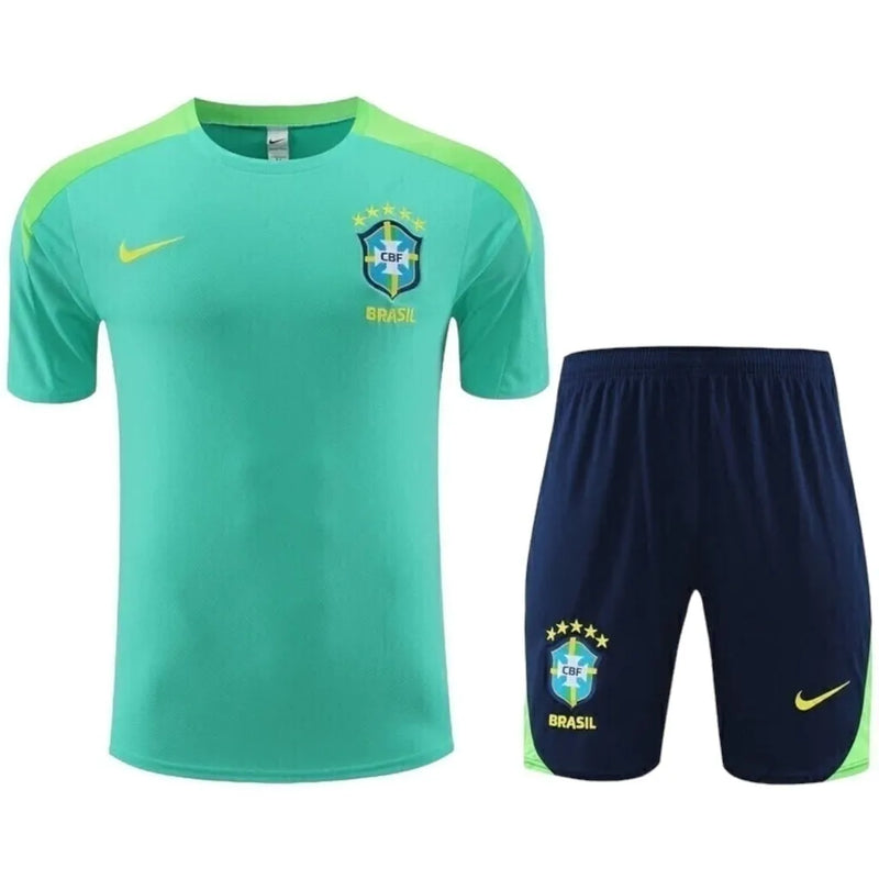 Kit Infantil Seleção Brasileira Treino 24/25 - Nike - Verde e azul