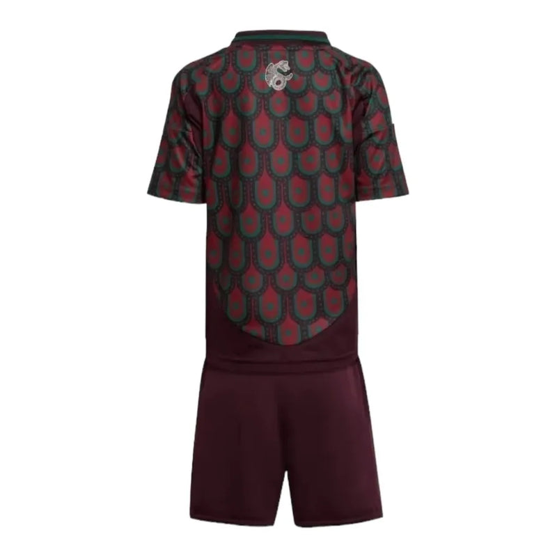 Kit Infantil Seleção do México I 24/25 - Adidas - Vinho com detalhes em verde