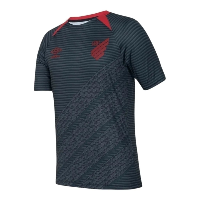 Camisa Athletico Paranaense Pré-jogo 24/25 - Torcedor Umbro Masculina - Cinza com detalhes em vermelho