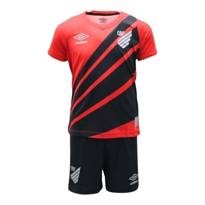 Kit Infantil Athletico Paranaense I 24/25 - Umbro - Vermelho e preto