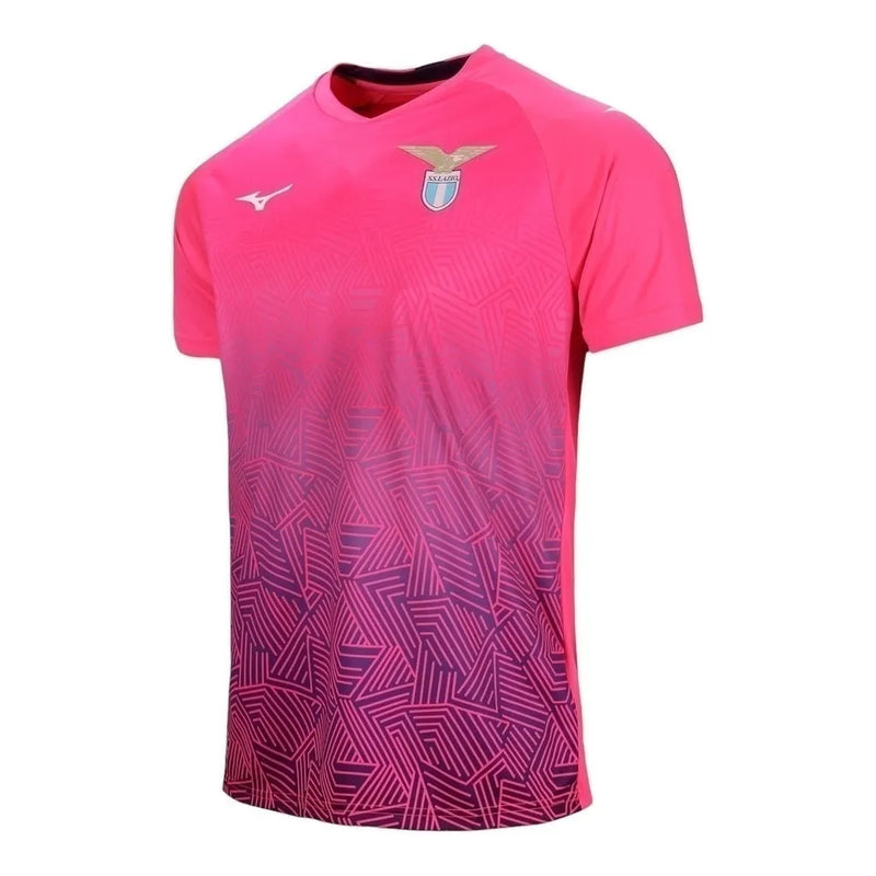 Camisa Lazio Goleiro II 24/25 - Torcedor Mizuno Masculina - Rosa com detalhes em roxo