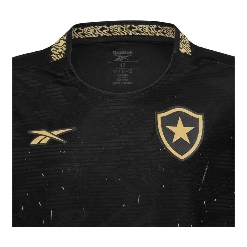 Camisa Botafogo II 24/25 - Torcedor Reebok Masculina - Preta com detalhes em amarelo