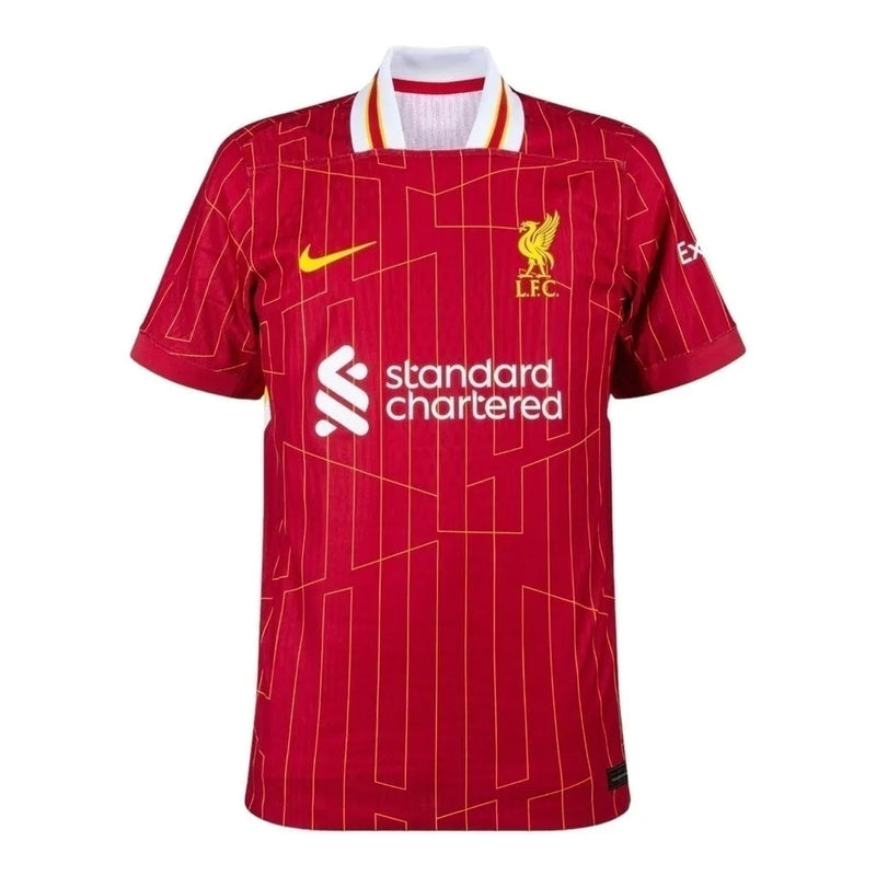 Camisa Liverpool I 24/25 - Torcedor Nike Masculina - Vermelha com detalhes em branco e amarelo