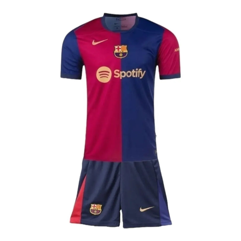 Kit Infantil Barcelona I 24/25 - Nike - Azul e vermelho