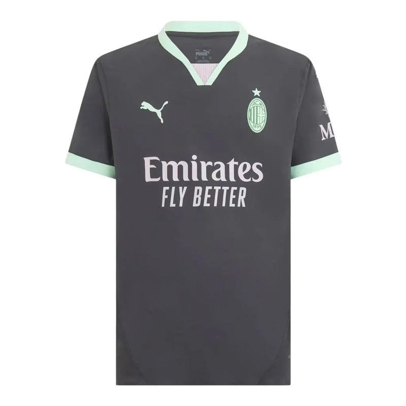 Camisa AC Milan III 24/25 - Torcedor Puma Masculina - Cinza com detalhes em verde