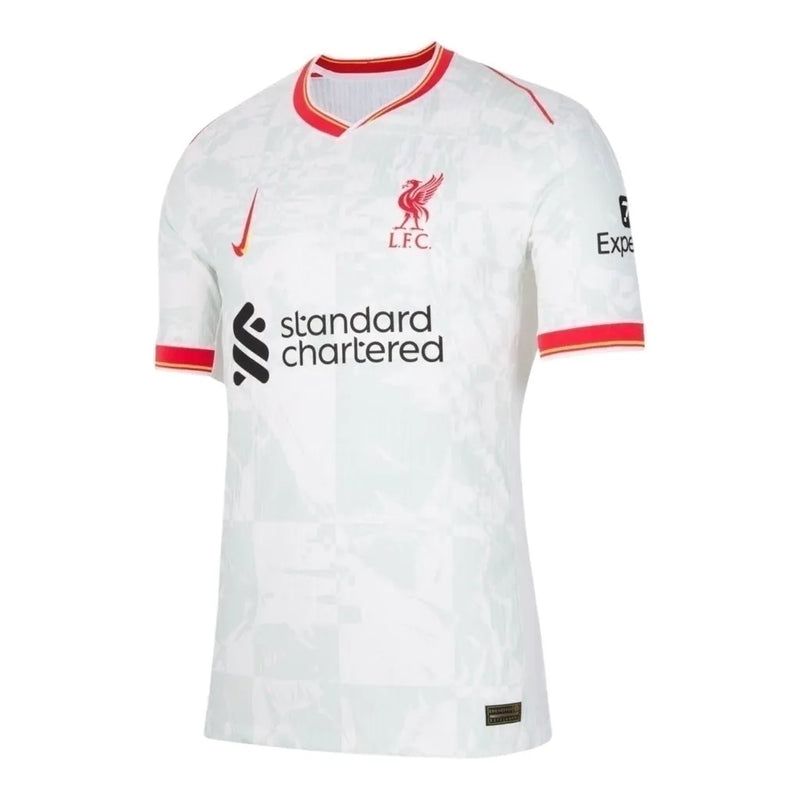 Camisa Liverpool III 24/25 - Torcedor Nike Masculina - Branca com detalhes em vermelho e cinza