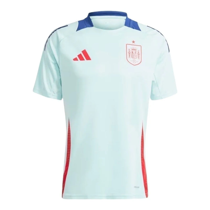 Camisa Seleção da Espanha Treino 24/25 - Torcedor Adidas Masculina - Azul com detalhes em vermelho