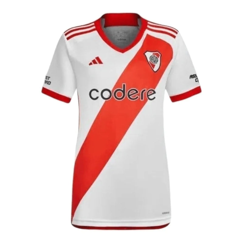 Camisa River Plate I 23/24 - Torcedor Adidas Feminina - Branca com detalhes em vermelho