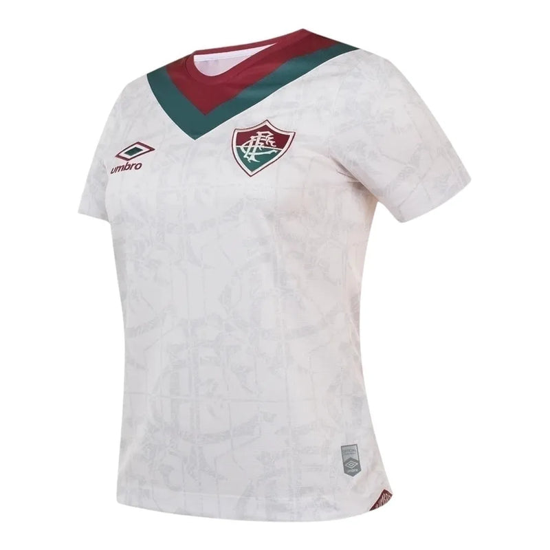 Camisa Fluminense III 24/25 - Torcedor Umbro Feminina - Branca com detalhes em verde e vermelho