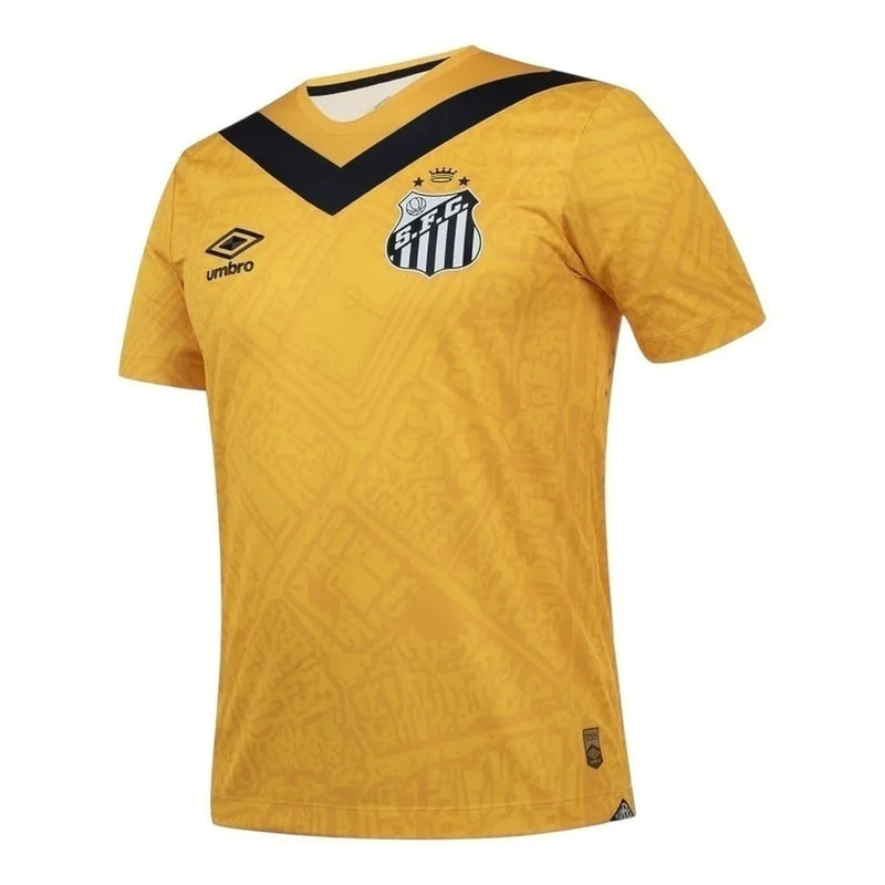 Camisa Santos III 24/25 - Torcedor Umbro Masculina - Amarela com detalhes em preto