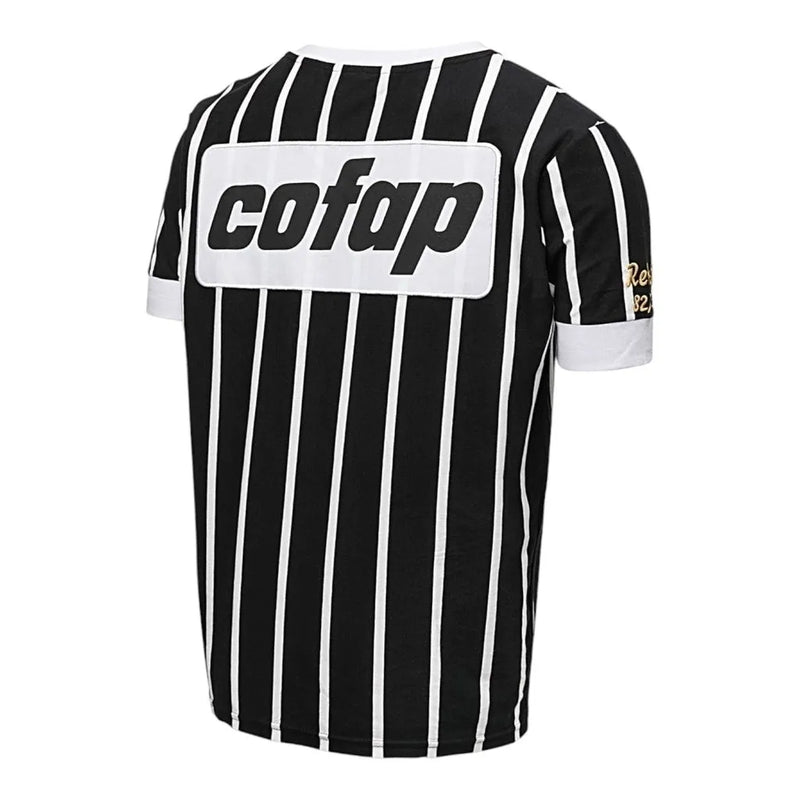 Camisa Retrô Corinthians 1983 - Masculina - Preta com listras brancas